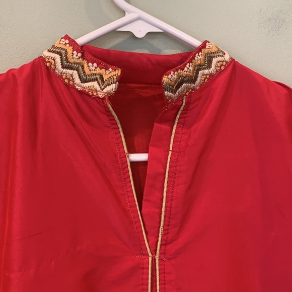 Hot Pink Indian Kaftan Embroidered and Sequined Long Dress Approx Women’s Medium - Picture 2 of 8